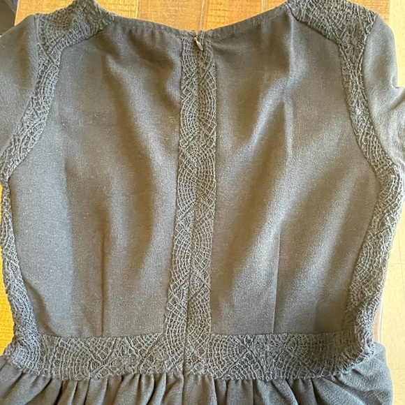 Urban Outfitters Pins & Needles Crepe Lace Inset Black Dress 2 - Picture 6 of 7
